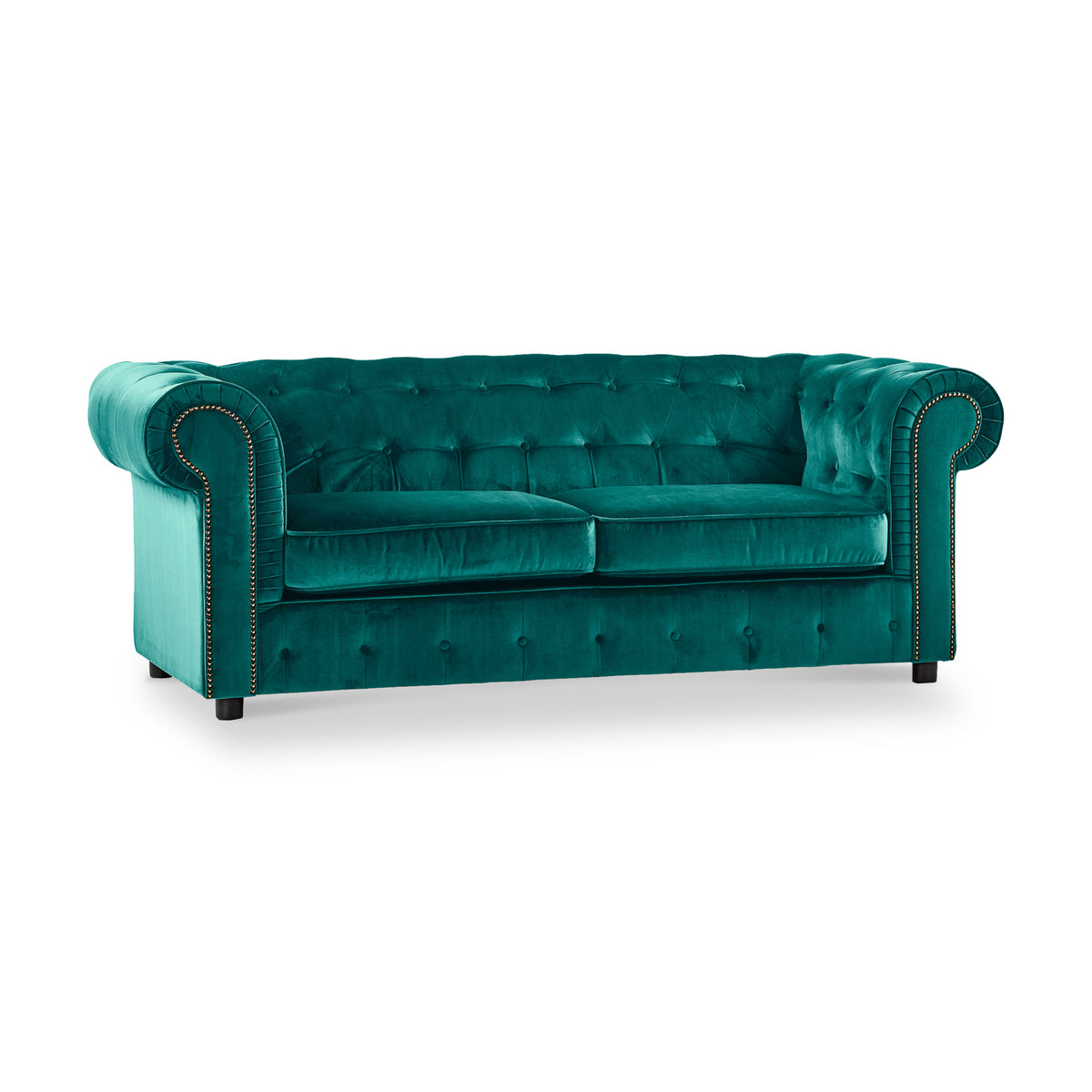 Kingswell-velvet-3-seater-sofa-teal from Roseland Furniture