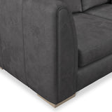 Oakley-faux-leather-3-seater-sofa-charcoal from Roseland Furniture