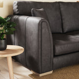 Oakley-faux-leather-3-seater-sofa-charcoal from Roseland Furniture