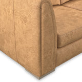 Oakley-faux-leather-3-seater-sofa-tan from Roseland Furniture