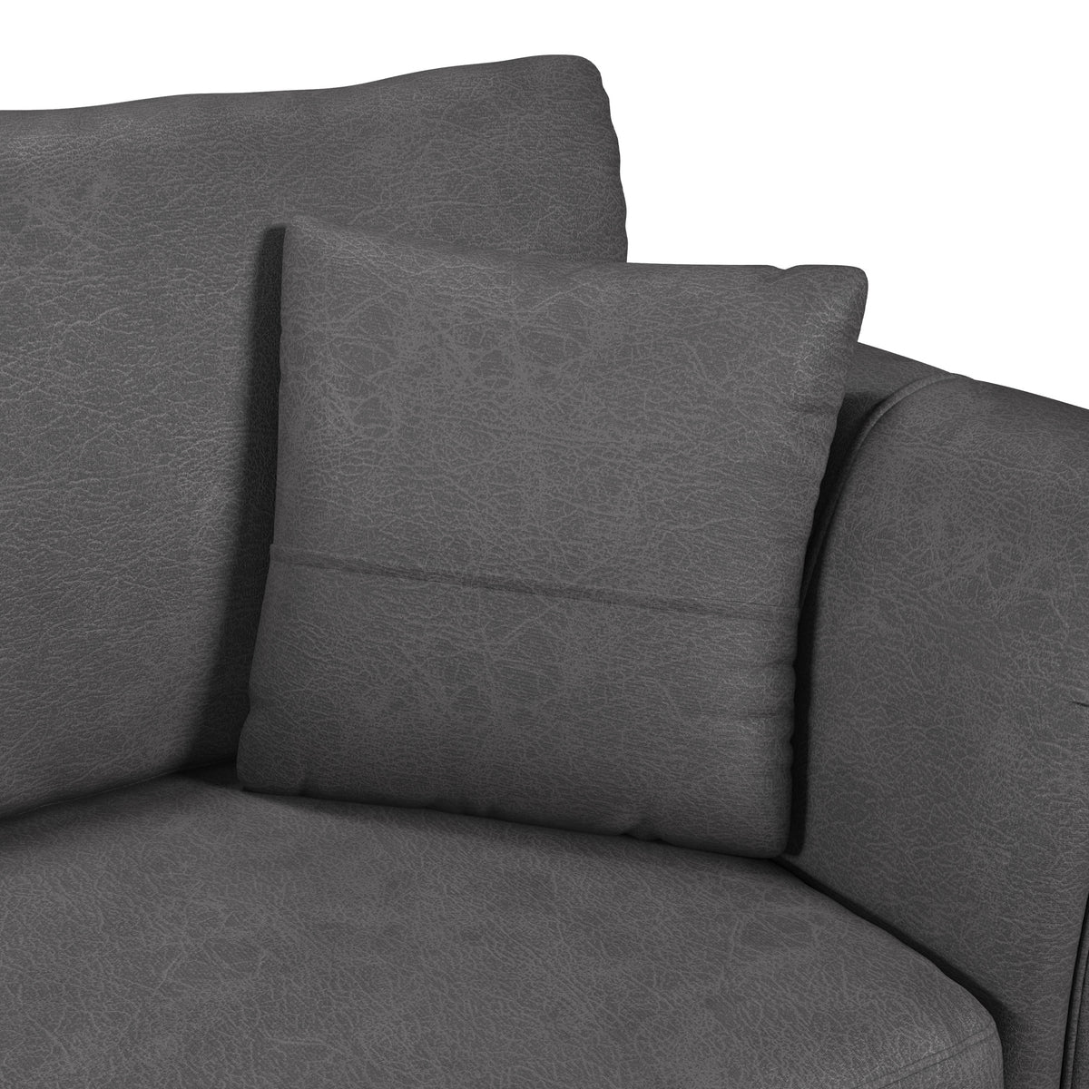 Oakley-faux-leather-3-seater-sofa-charcoal from Roseland Furniture