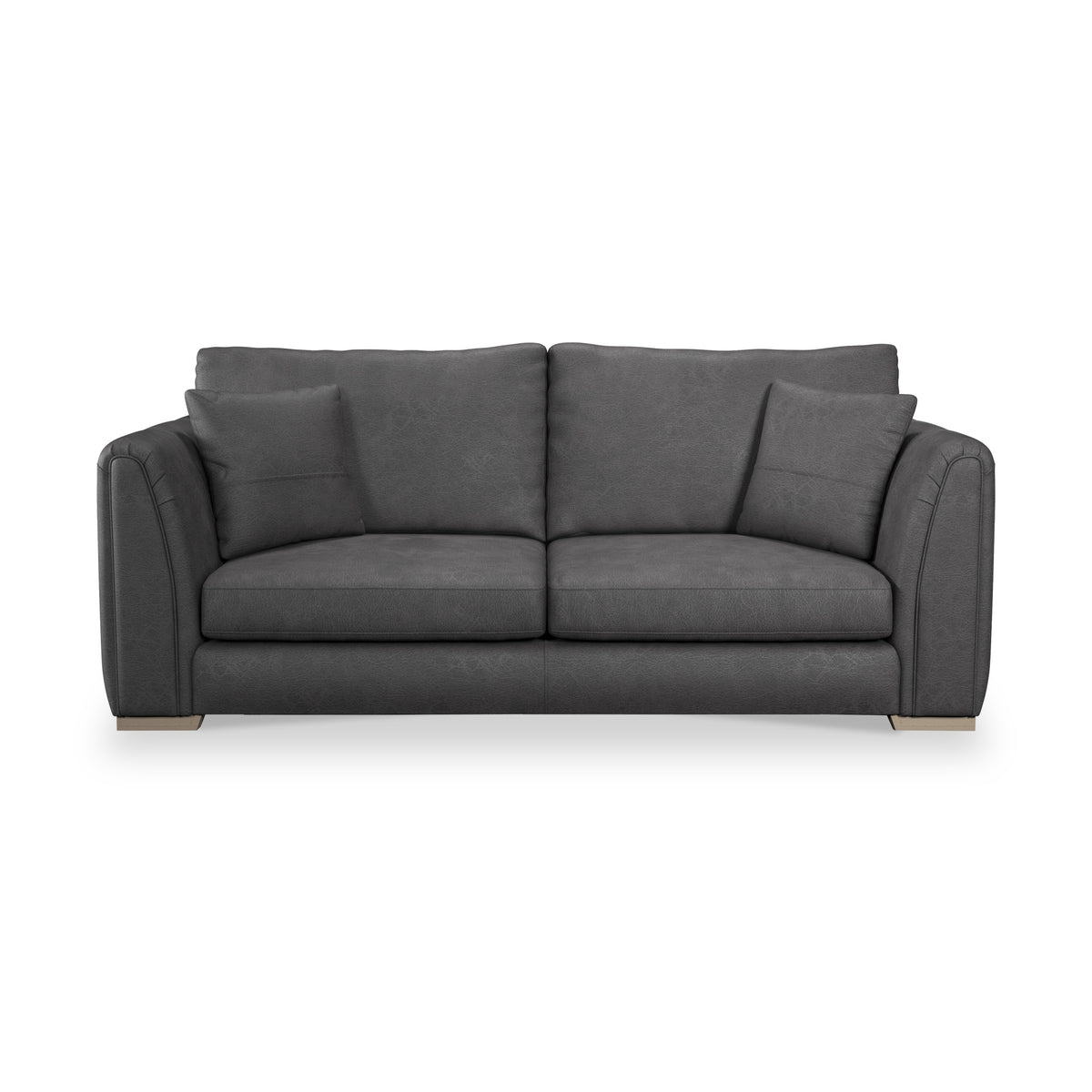 Oakley-faux-leather-3-seater-sofa-charcoal from Roseland Furniture