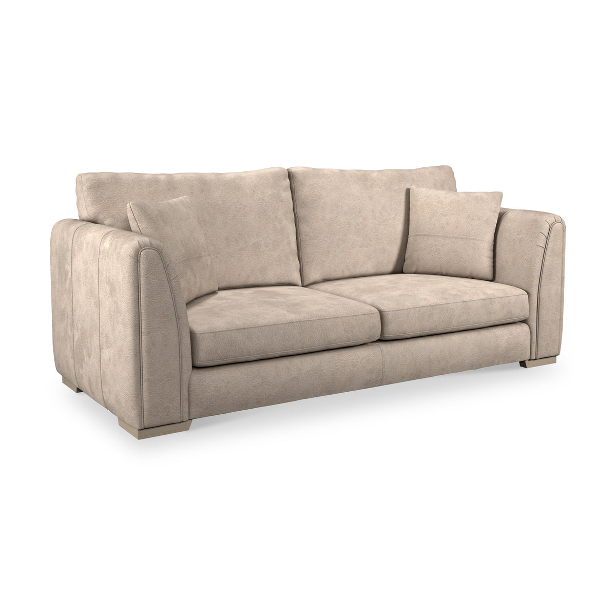 Oakley-faux-leather-3-seater-sofa-mink from Roseland Furniture