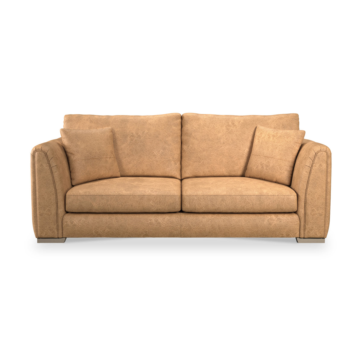 Oakley-faux-leather-3-seater-sofa-tan from Roseland Furniture