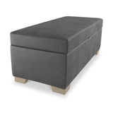 Oakley-faux-leather-storage-footstool-charcoal from Roseland Furniture