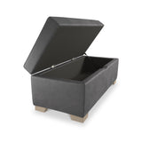 Oakley-faux-leather-storage-footstool-charcoal from Roseland Furniture