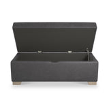 Oakley-faux-leather-storage-footstool-charcoal from Roseland Furniture