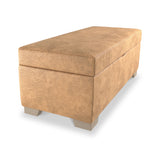 Oakley-faux-leather-storage-footstool-tan from Roseland Furniture