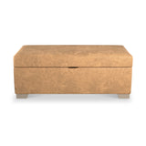 Oakley-faux-leather-storage-footstool-tan from Roseland Furniture