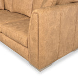 Oakley-faux-leather-lh-corner-sofa-tan from Roseland Furniture