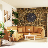 Oakley-faux-leather-lh-corner-sofa-tan from Roseland Furniture