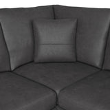 Oakley-faux-leather-rh-corner-sofa-charcoal from Roseland Furniture