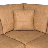 Oakley-faux-leather-rh-corner-sofa-tan from Roseland Furniture