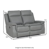 Denbor Leather Recliner 2 Seater Sofa dimensions