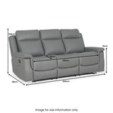 Denbor Leather Recliner 3 Seater Sofa dimensions