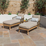 Bali Double Sunlounger Set & Side Table from Roseland Furniture