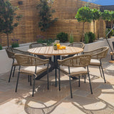 Maze Bali 140cm 6 Seat Round Outdoor Dining Set