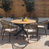 Maze Bali 140cm 6 Seat Round Outdoor Dining Set