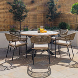 Maze Bali 140cm 6 Seat Round Outdoor Dining Set