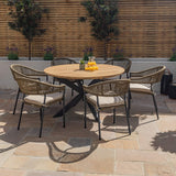 Maze Bali 140cm 6 Seat Round Outdoor Dining Set