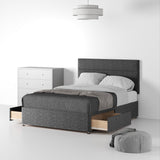 Farrow-Bar-26HB-Divan-Linen-Look-SD-SK-2-Drawers-Linen-Charcoal from Roseland Furniture