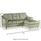 Justin Chaise Sofa dimensions