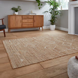 Karin Natural Diamond Patterned Jute Rug for bedroom