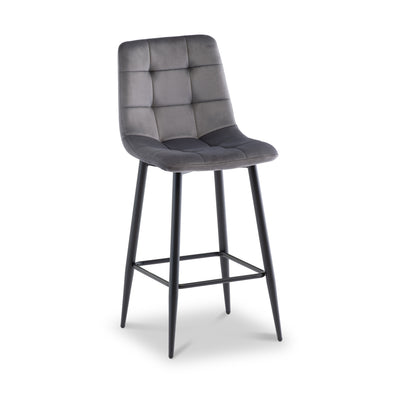 Elin Velvet Bar Stool