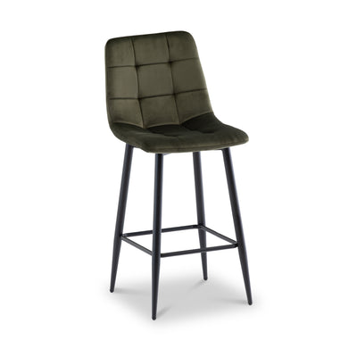 Elin Velvet Bar Stool