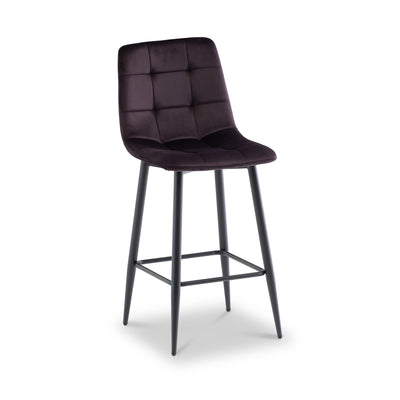 Elin Velvet Bar Stool