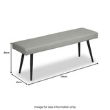 Whitstone Light Grey Faux Leather Dining Bench dimensions