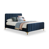 Olivia Midnight Blue Velvet Bed Frame from Roseland Furniture