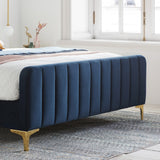 Olivia Midnight Blue Velvet Bed Frame