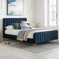 Olivia Midnight Blue Velvet Bed Frame