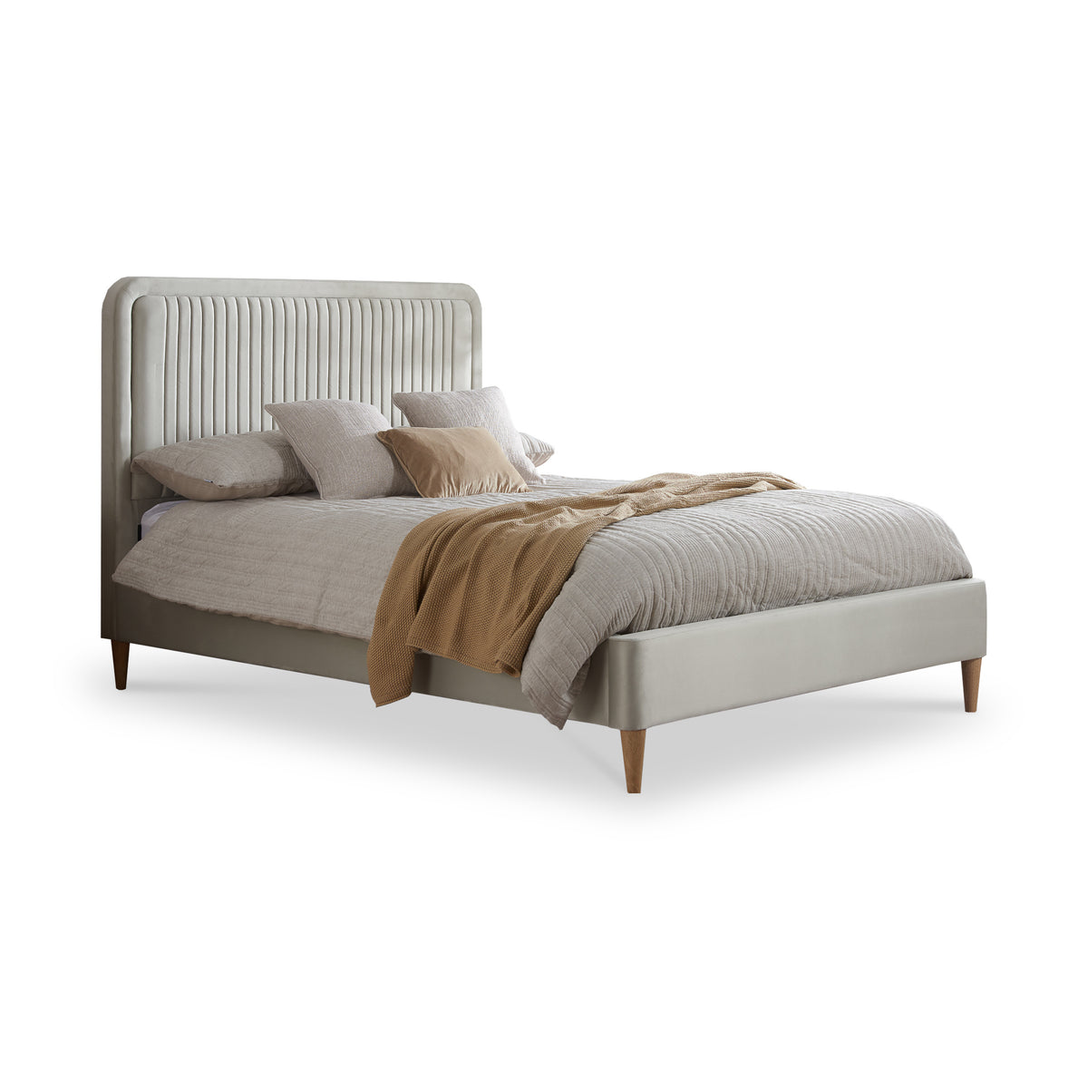 Jennifer Stone Velvet Bed Frame from Roseland Furiture