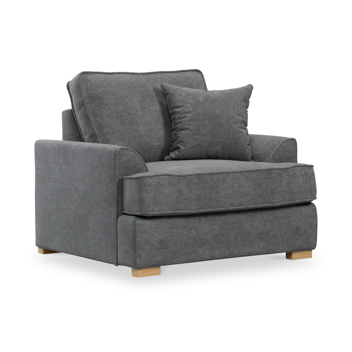 Birchley Soft Chenille Armchair Steel from Roseland Furniture