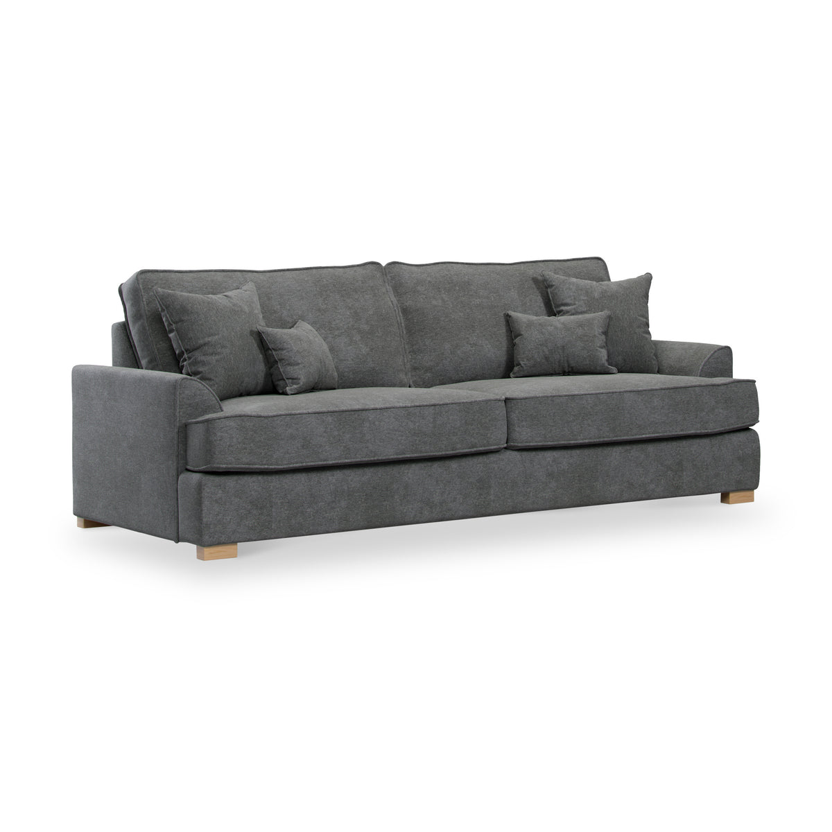 Birchley Soft Chenille 4 Seater Sofa Steel from Roseland Furniture