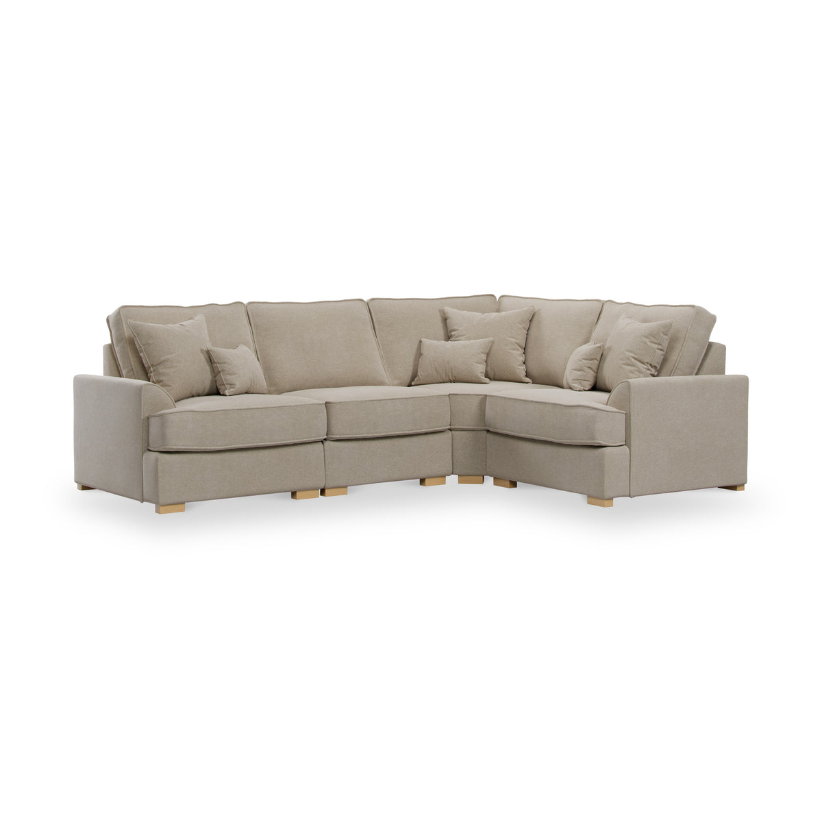 Birchley Soft Chenille LH Corner Sofa Linen from Roseland Furniture