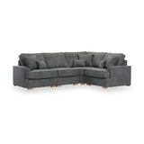 Birchley Soft Chenille LH Corner Sofa Steel from Roseland Furniture