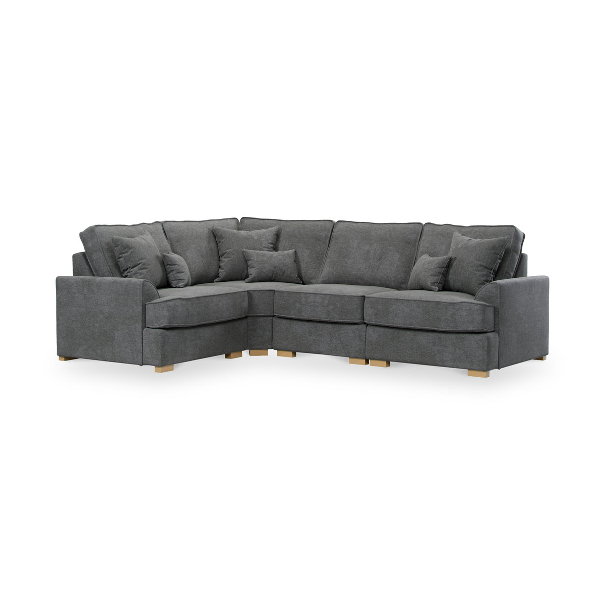 Birchley Soft Chenille RH Corner Sofa Steel from Roseland Furniture