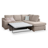 Ashow Beige Right Hand Corner Sofabed with Maika Jade Scatter Cushions from Roseland furniture