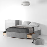 Essential-Divan-Base-Only Linen-Look-SD-K-2-Drawers-Linen-Grey from Roseland Furniture