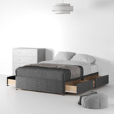 Essential-Divan-Base-Only Linen-Look-SD-K-4-Drawers-Linen-Charcoal from Roseland Furniture