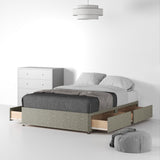 Essential-Divan-Base-Only Linen-Look-SD-K-4-Drawers-Linen-Mink from Roseland Furniture