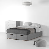 Essential-Ottoman-Base-Only Linen-Look SD-K-Linen-Grey from Roseland Furniture