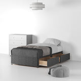 Essential-Divan-Base-Only Linen-Look-SS-S-2-Drawers-Linen-Charcoal from Roseland Furniture