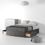 Essential-Divan-Base-Only Linen-Look-SK-2-Drawers-Linen-Charcoal from Roseland Furniture