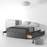 Essential-Divan-Base-Only Linen-Look-SK-4-Drawers-Linen-Charcoal from Roseland Furniture