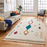 Edie Boho Multi Coloured Diamond Rug for living room