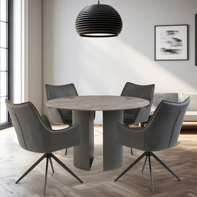 Jonas 120cm Sintered Stone Round Dining Table